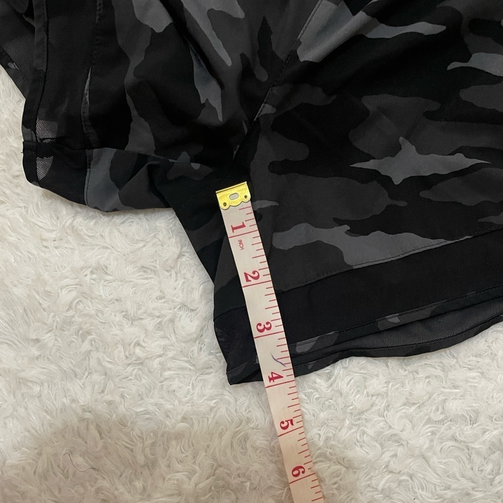 Athleta Black Camouflage Mesh Racer Shorts - Picture 11 of 14
